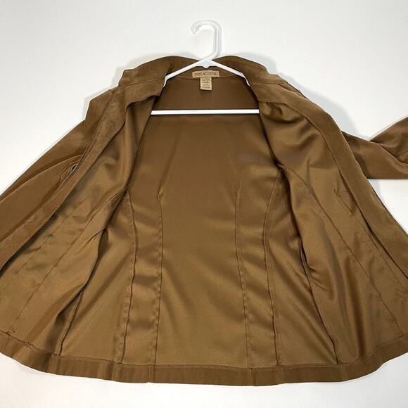 NOTATIONS Womens SM Brown Faux Suede Zipper Front Fitted Jacket EUC Western - Picture 6 of 6
